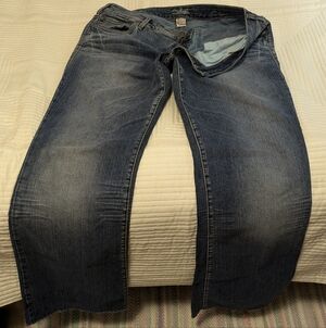 Women's Silver Aiko Midrise Bootcut Jeans, Size 38x34, Faded Blue